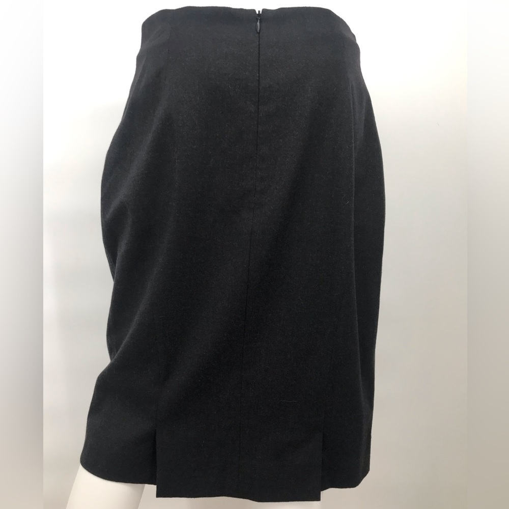 Escada Wool Dark Gray Skirt w Double Slits - Picture 4 of 8